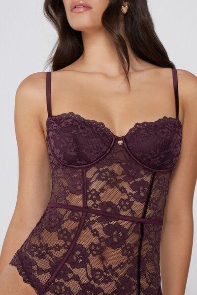 Violet Lovely Charm Balconette Bodysuit, 5701_919Y, large image number 3
