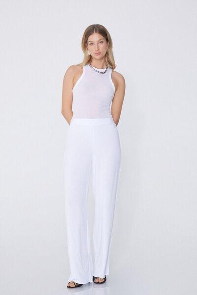 White Ultralight Ribbed Bodysuit, White, large image number 1