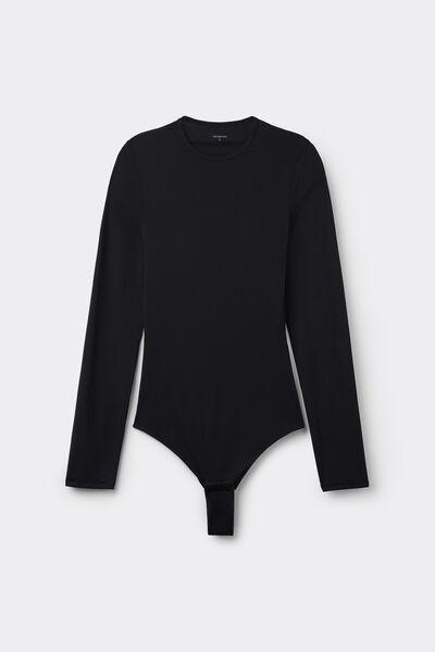 Black Long-Sleeved Bodysuit, , large image number 4