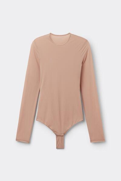 Beige Long-Sleeved Bodysuit, , large image number 4