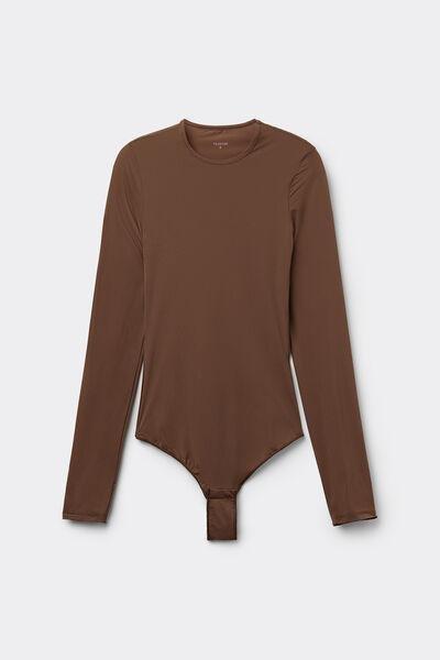 Brown Long-Sleeved Bodysuit, , large image number 4