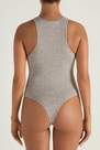 Tezenis - Brown Comfy Rib Racer-Back Body With Wide Shoulder Straps