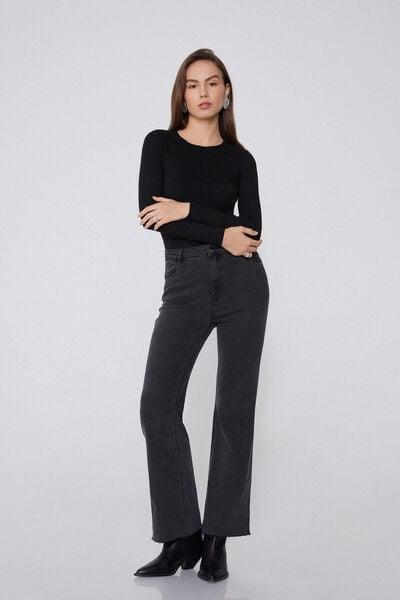 BLACK BODY LONG SLEEVE SILK TOUCH, Black, large image number 1