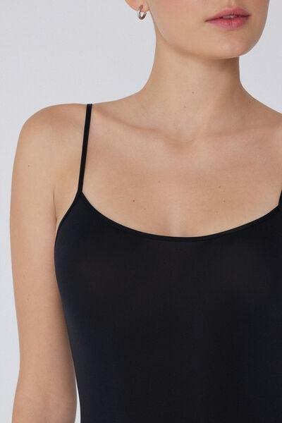 Black Spaghetti Strap Bodysuit, , large image number 3