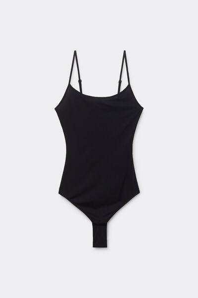 Black Spaghetti Strap Bodysuit, , large image number 4