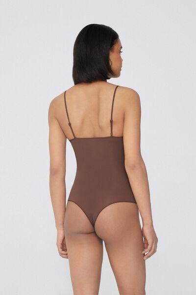 Brown Shoulder Straps Bodysuit, , large image number 2