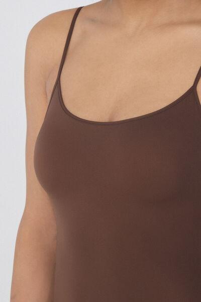 Brown Shoulder Straps Bodysuit, 5701_304Y, large image number 3