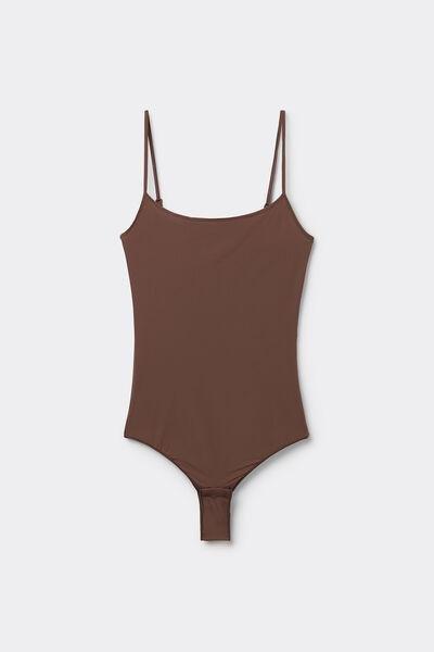 Brown Shoulder Straps Bodysuit, , large image number 4