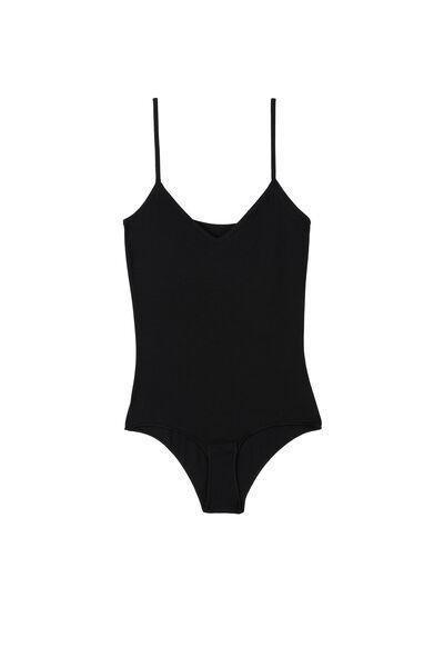 Black Viscose Bodysuit, , large image number 4