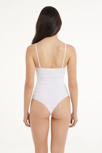 White Spaghetti Strap Bodysuit, , large image number 2