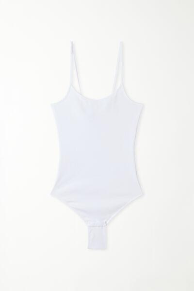 White Spaghetti Strap Bodysuit, , large image number 4