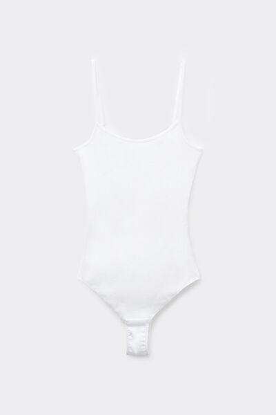 White Spaghetti Strap Bodysuit, , large image number 4
