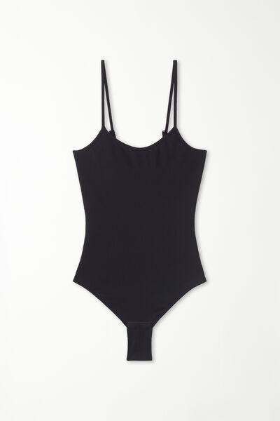 Black Cotton Bodysuit, , large image number 4