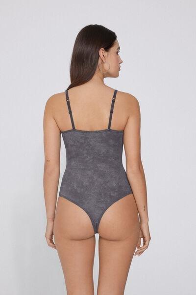 Grey Washed Dream Adjustable Straps Cotton Bodysuit, 5701_810Y, large image number 2