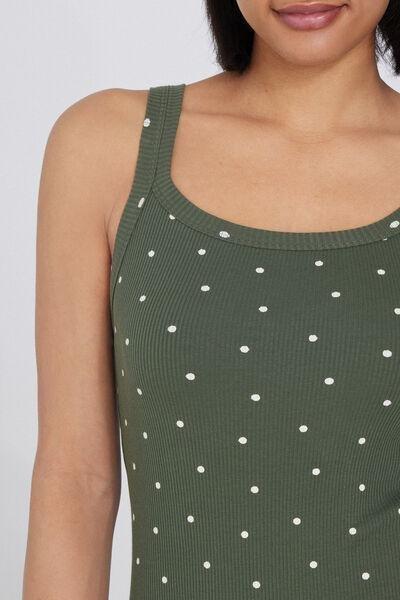 Green Polka Dot Ribbed Bodysuit, , large image number 3