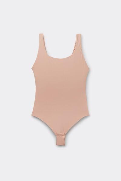 Beige Light Touch Wide Shoulder Straps Bodysuit, Natural Blush, large image number 4