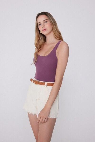 Pink Light Touch Wide Shoulder Straps Bodysuit, , large image number 1