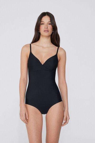 Black Laser Cut Shaping Bodysuit, , medium