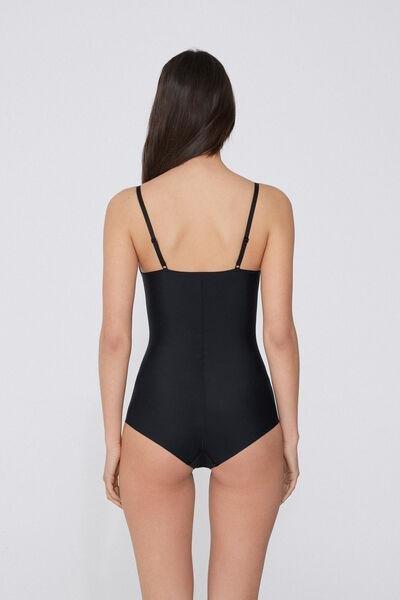 Black Laser Cut Shaping Bodysuit, , large image number 2