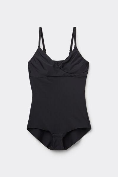 Black Laser Cut Shaping Bodysuit, , large image number 4