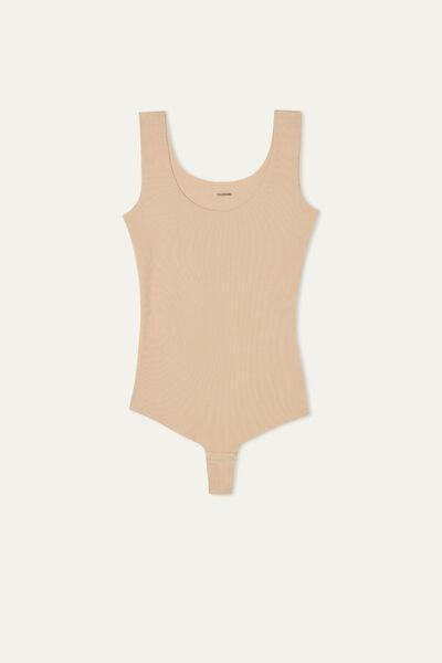 Beige Laser-Cut Bodysuit, , large image number 4