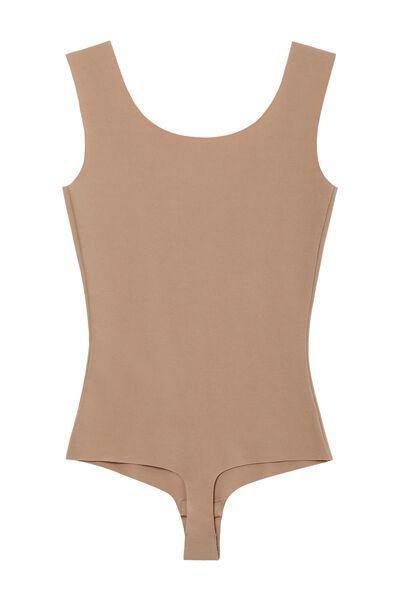 Beige Laser-Cut Bodysuit, , large image number 5