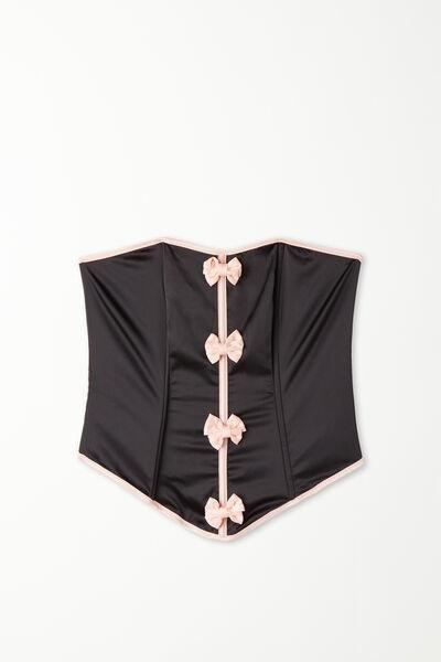 Black Fancy Ribbon Corset Bra, , large image number 4