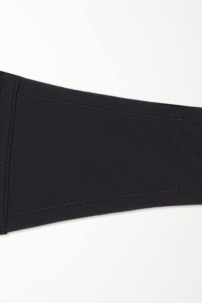 Black Padded Low-Cut Bandeau Bra, Black, large image number 5