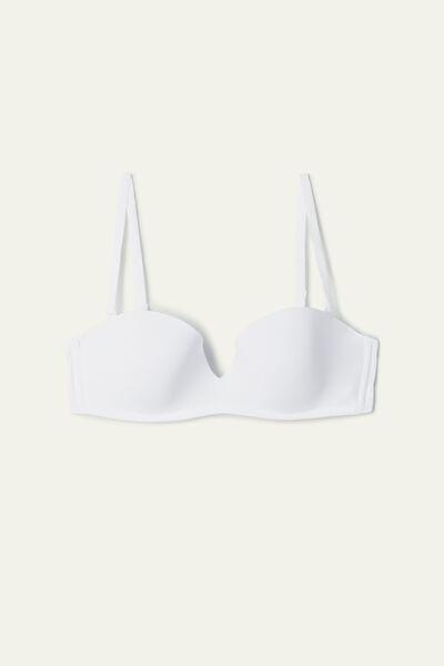 White Padded Bandeau Bra, , large image number 4