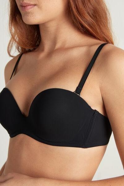 Black Padded Bandeau Bra, , large image number 3