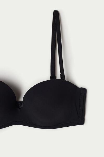 Black Padded Bandeau Bra, 5701_019, large image number 7