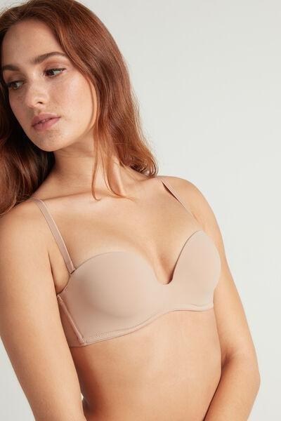 Beige New York Padded Bandeau Bra, , large image number 0