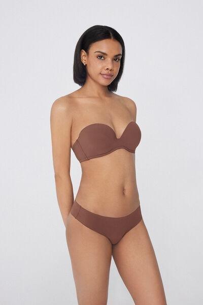 Caramel Padded Bandeau Lace Bra, 5701_304Y, large image number 0