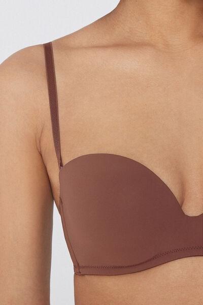 Caramel Padded Bandeau Lace Bra, 5701_304Y, large image number 3