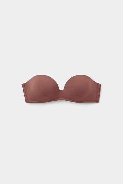 Caramel Padded Bandeau Lace Bra, 5701_304Y, large image number 4
