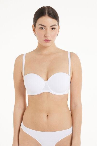 White Full Coverage Bandeau Bra, , large image number 0