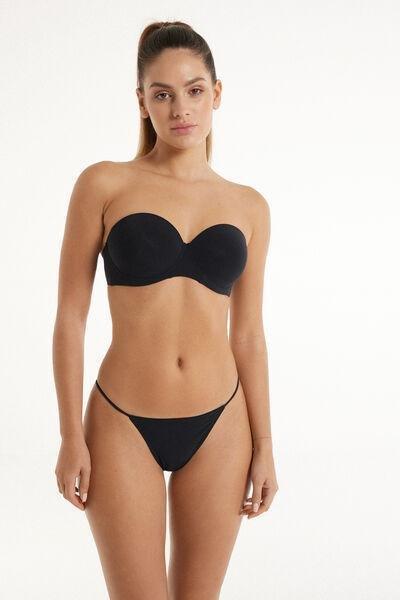 Black Full Coverage Bandeau Bra, , large image number 1
