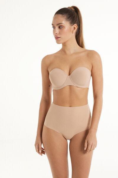 Beige Full Coverage Bandeau Bra, , large image number 1