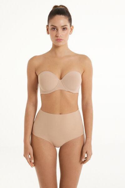 Beige Full Coverage Bandeau Bra, , large image number 3