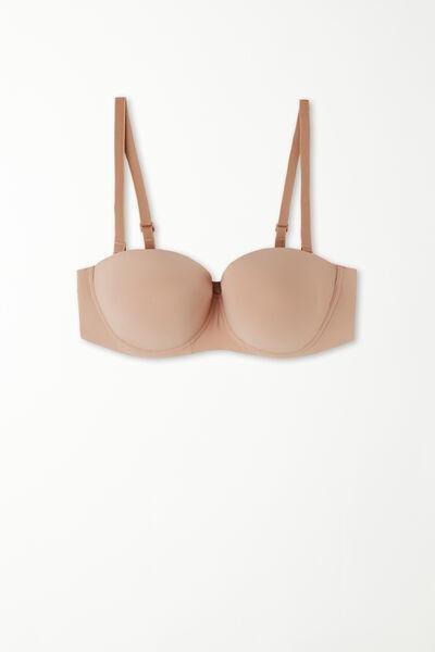 Beige Full Coverage Bandeau Bra, , large image number 4