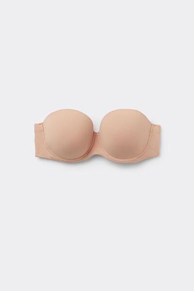 Beige Full Coverage Bandeau Bra, Natural Blush, large image number 4