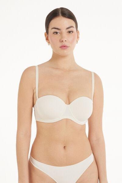 White Slightly Padded Bandeau Bra, , large image number 0