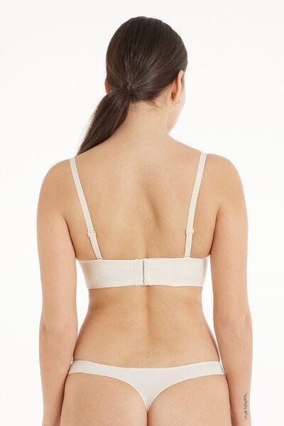 White Slightly Padded Bandeau Bra, , large image number 2