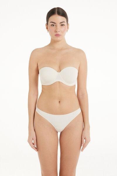 White Slightly Padded Bandeau Bra, , large image number 3