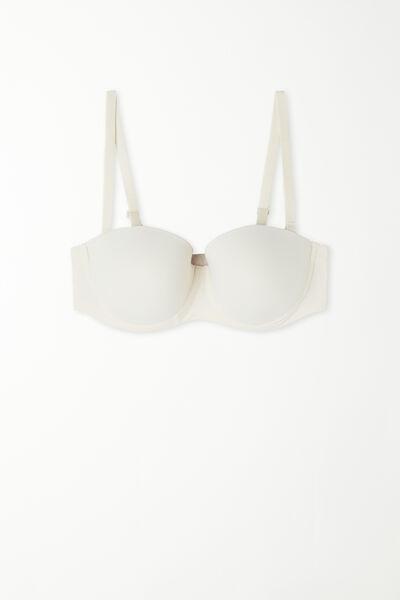 White Slightly Padded Bandeau Bra, , large image number 4
