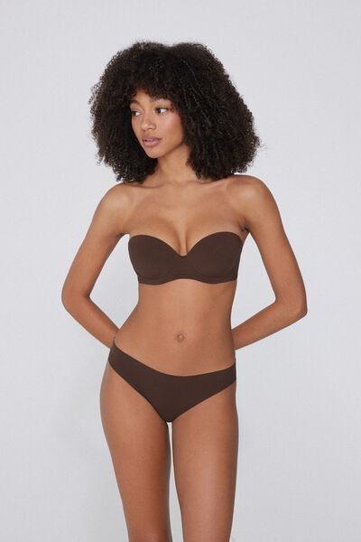 Brown Strapless Padded Bra, 5701_830W, large image number 0
