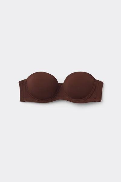 Brown Strapless Padded Bra, 5701_830W, large image number 3