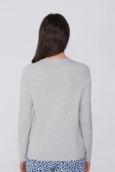 Grey Printed Cotton Top, , large image number 2
