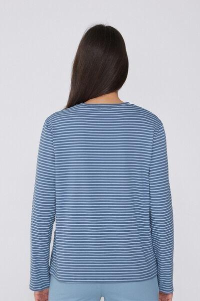 Blue Long-Sleeved Striped Top, , large image number 3
