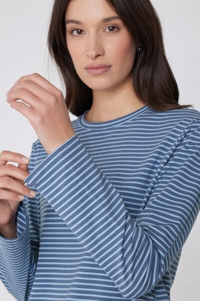 Blue Long-Sleeved Striped Top, , large image number 4